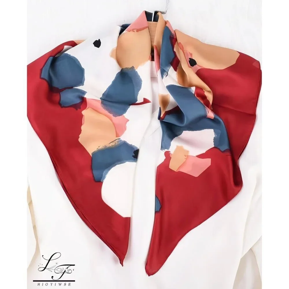 Satin Bandanas Head A 39 Red Scarf Women Lightweight Silk Hair Wrap Sleep Scarf